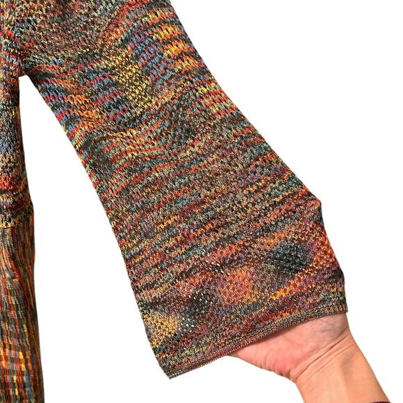 Susan Lawrence Lightweight Knit Sweater Cardigan Duster Flared Sleeve, size L - Picture 3 of 6